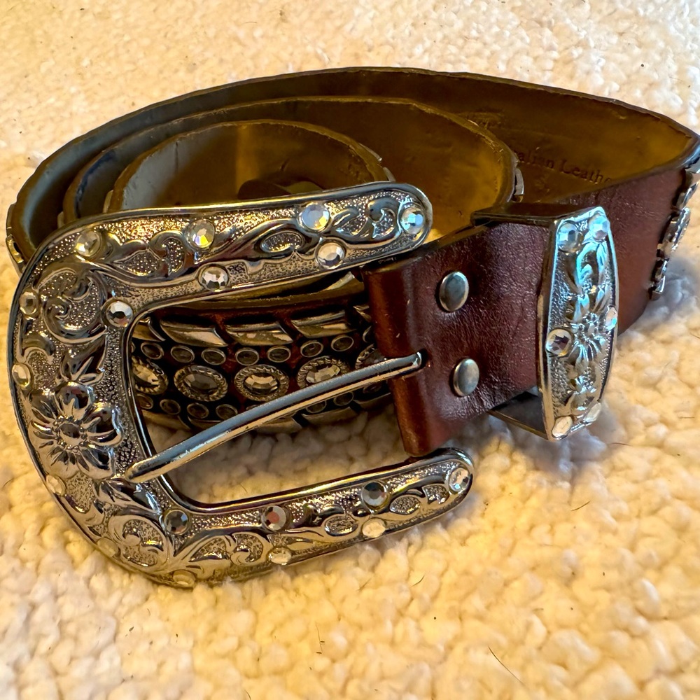 Leather Belt and Buckle - copper color